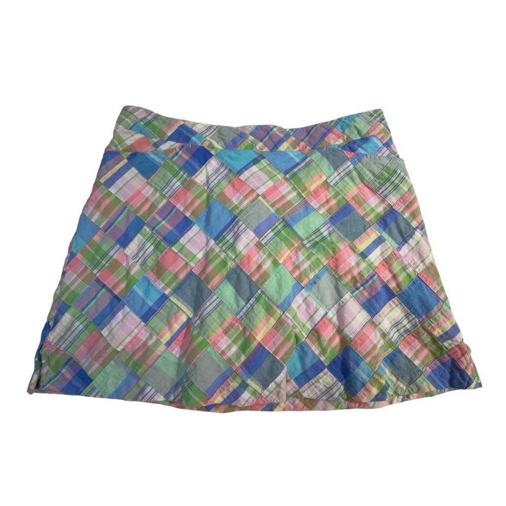 Lady Hagen Patchwork Plaid Golf Skort Size 12 Multi Color Cotton Women's Golf